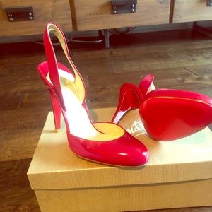Christian Louboutin sling back red heels